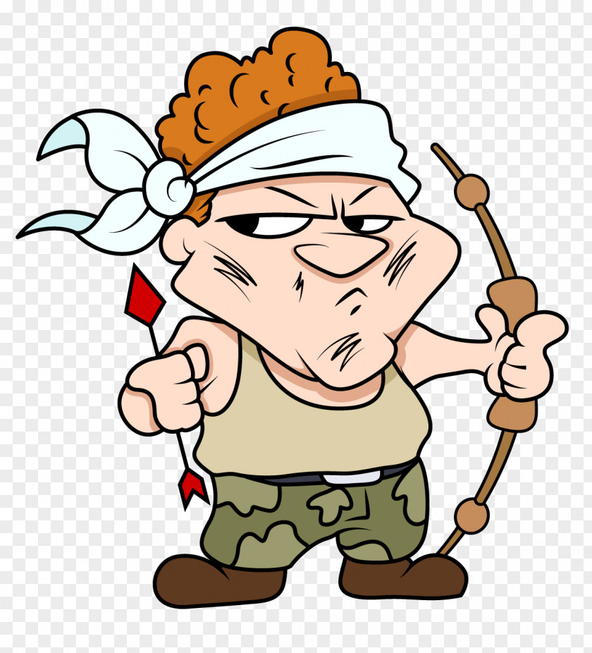 Cute Angry Child Holding A Bow And Arrow Clip Art PNG