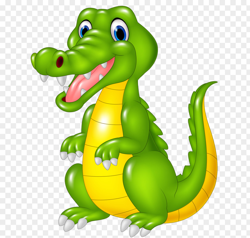 Hand-painted Cartoon Dinosaur Crocodile Alligator Illustration PNG