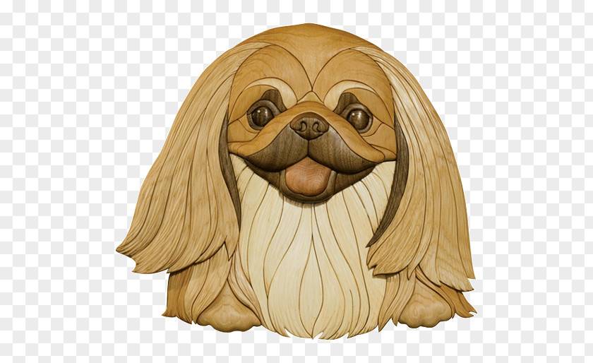 Pekingese Pug Woodworking Intarsia Dog Breed PNG