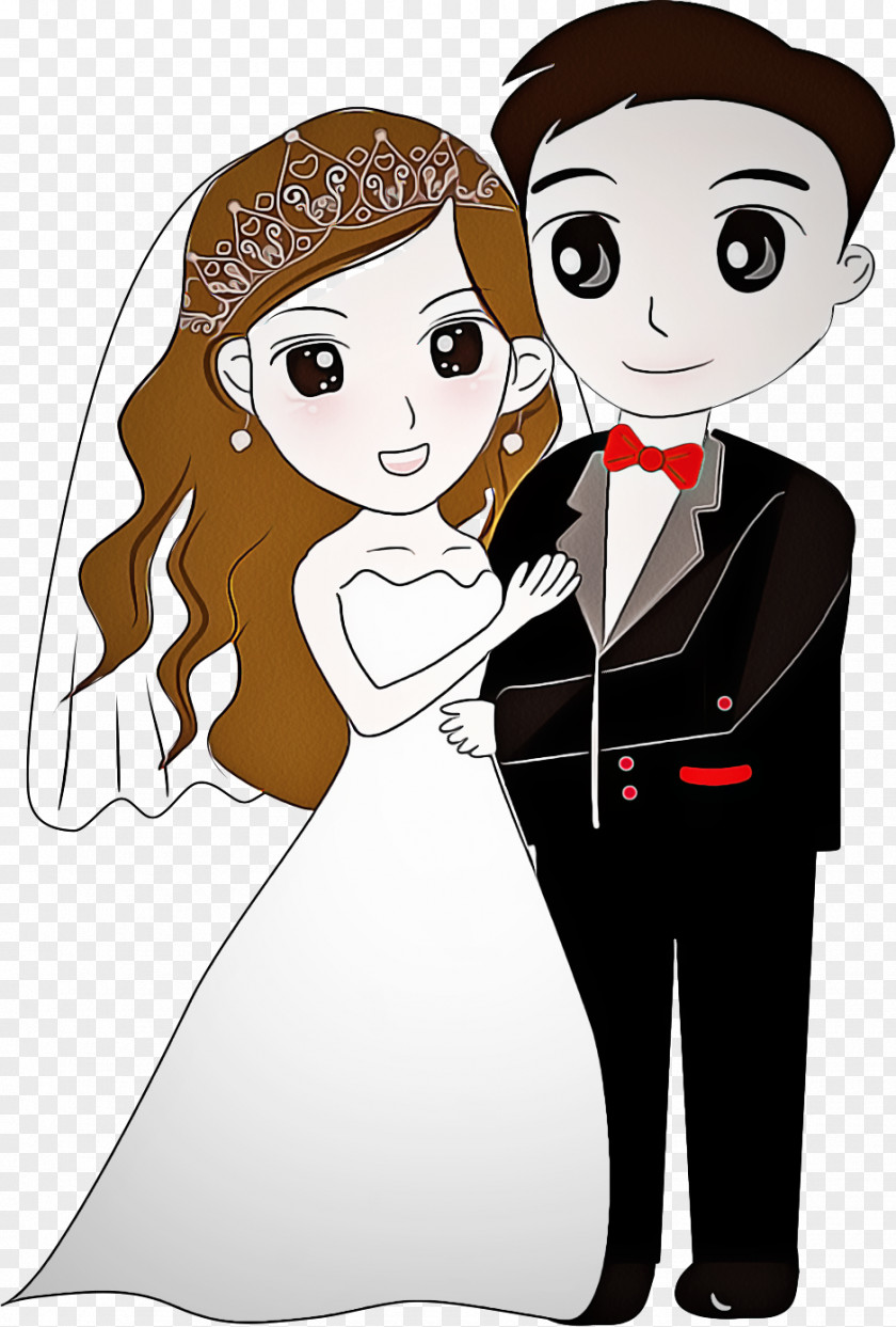 Fictional Character Gesture Cartoon Groom Formal Wear Bride Tuxedo PNG