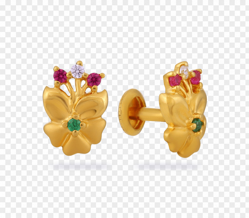 Gold Earrings Earring Body Jewellery Ruby PNG