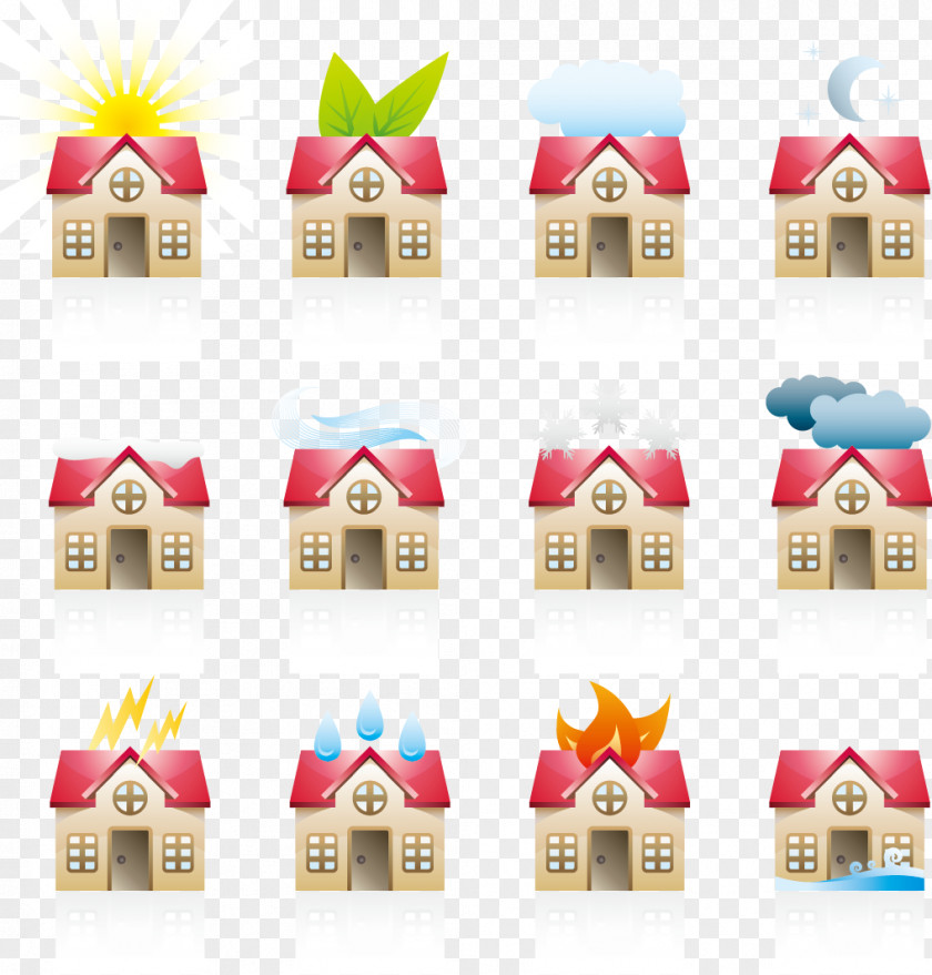 Vector Model House A Variety Of Weather Euclidean Icon PNG