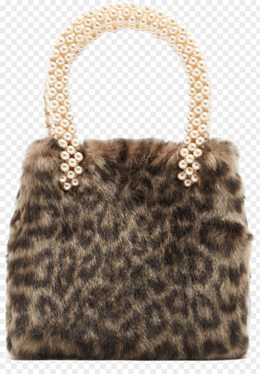 Fur Tote Bag Leopard Shrimps Handbag PNG