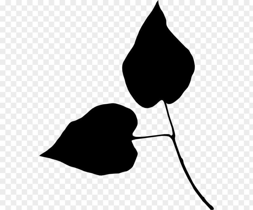M Leaf Silhouette Plant Stem Clip Art Black & White PNG