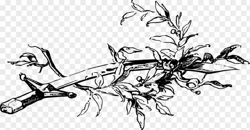 Sword Olive Branch Wreath Weapon Clip Art PNG