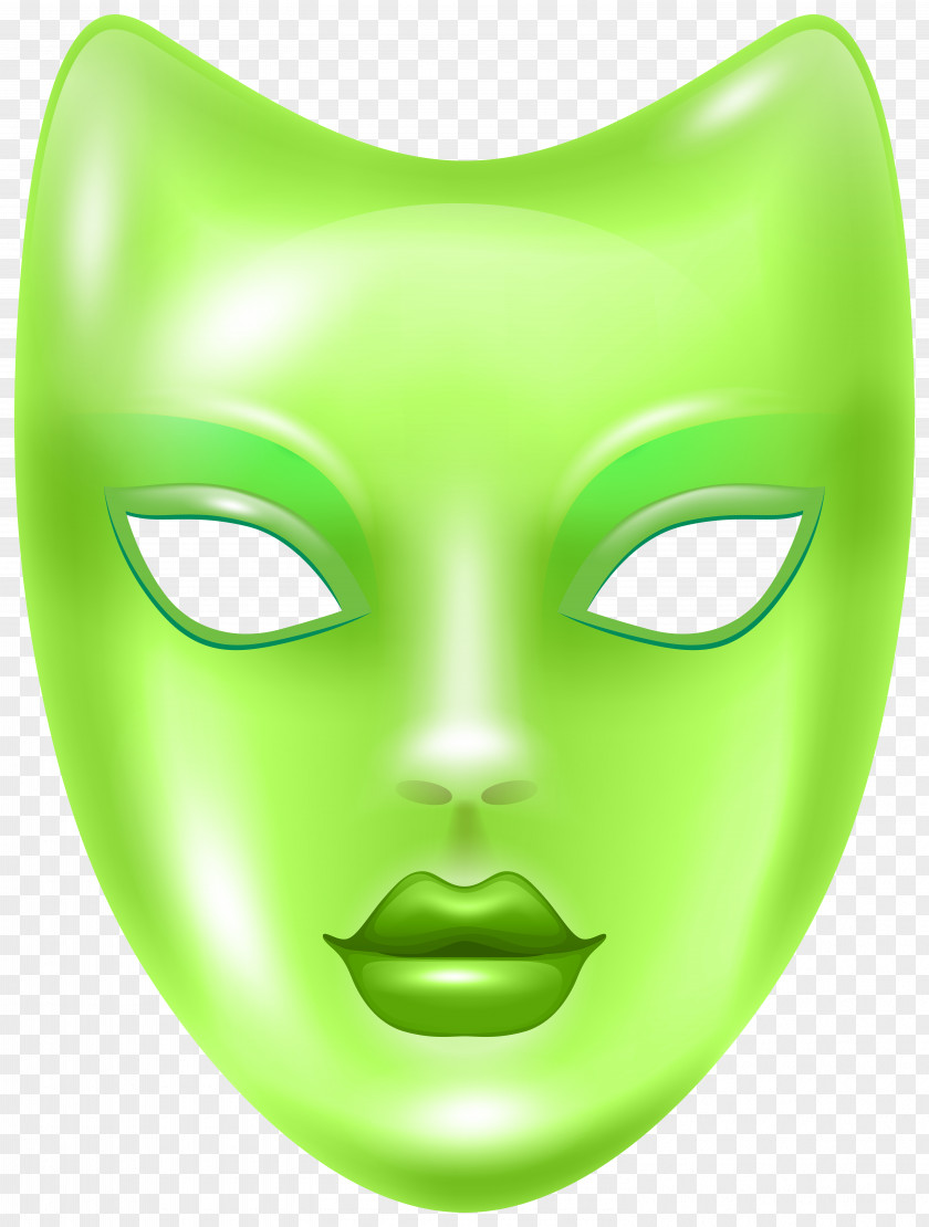 Carnival Face Mask Green Clip Art Image PNG