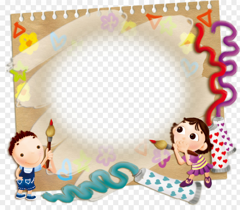 Cute Kids Brush Background Icon PNG