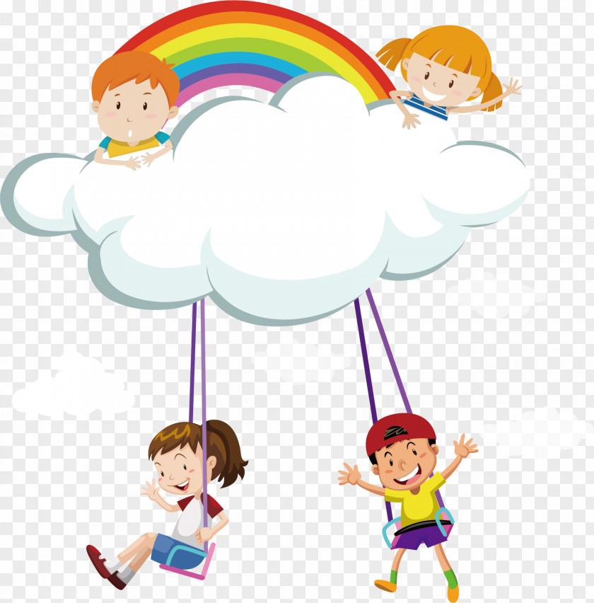 Down Kids Cloud Academy Child Education Illustration PNG