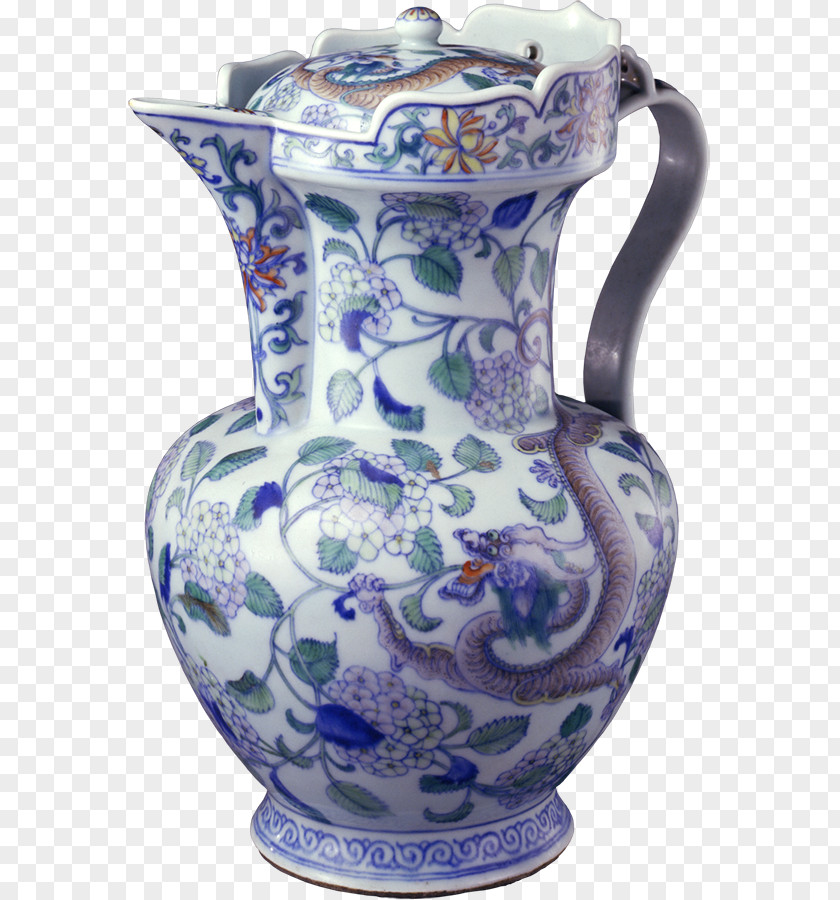 Flattened The Imperial Palace Jug Blue And White Pottery Chinese Dragon Hongshan Culture PNG