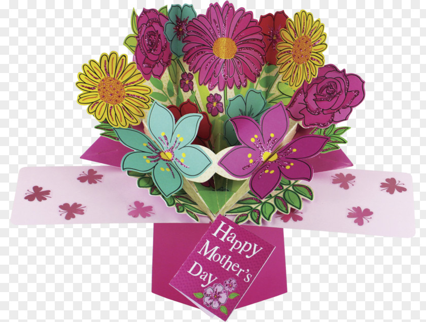 Mother's Day Greeting & Note Cards Pop-up Book Flower Bouquet PNG