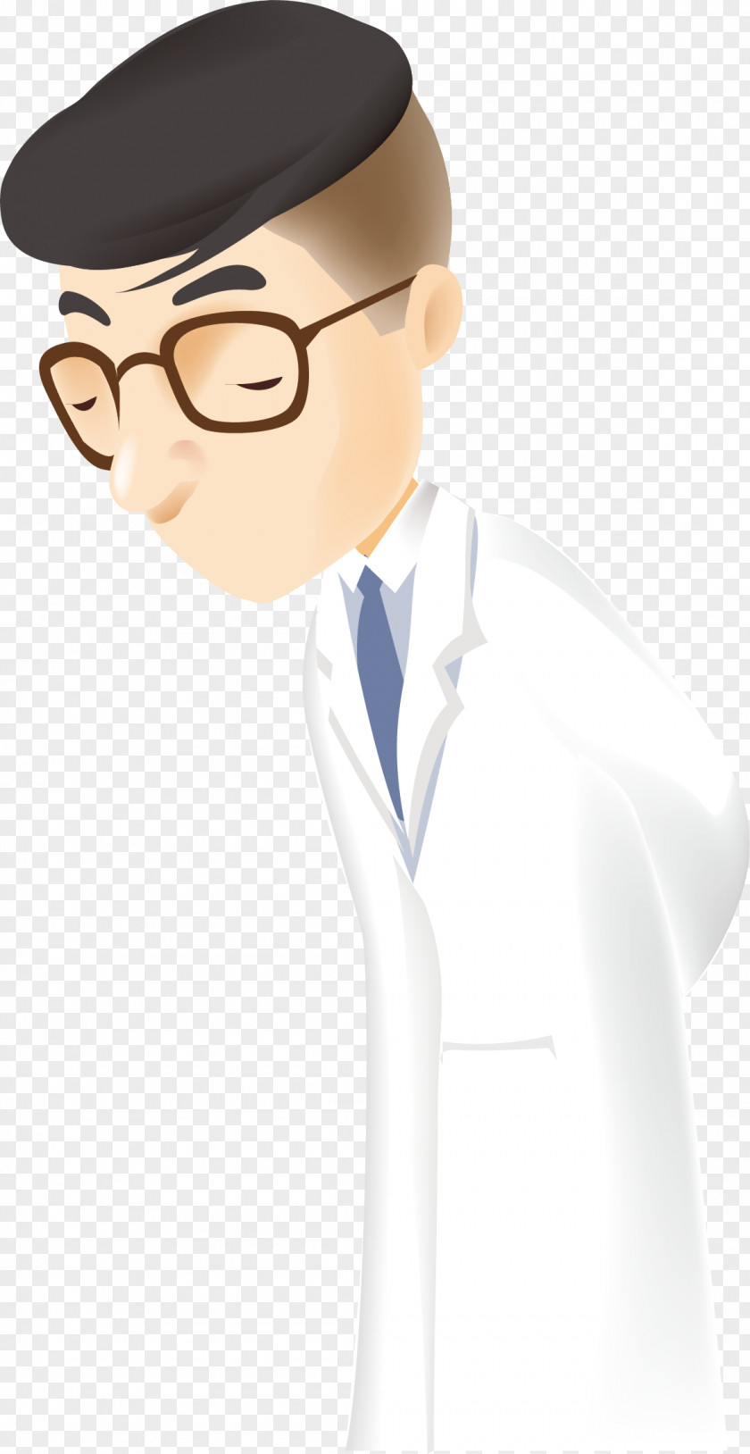 A Tired Doctor Physician Cartoon Illustration PNG