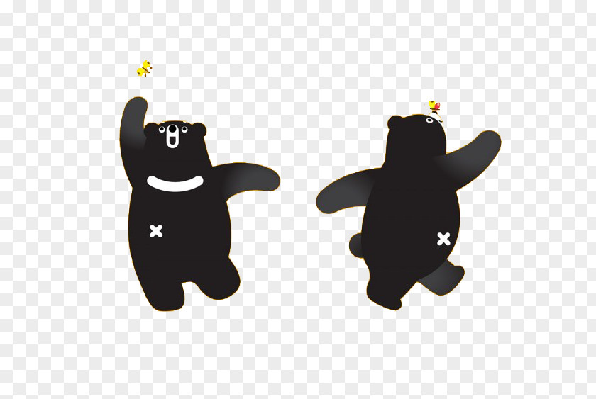 Black Simple Cute Bear Behance PNG