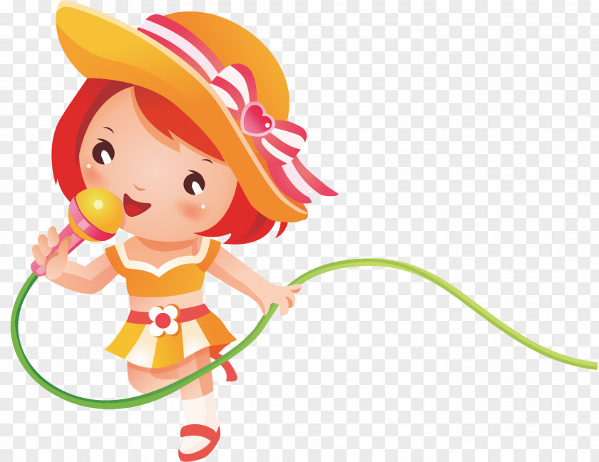 Singing Cartoon PNG Cartoon, Painted singing girl clipart PNG