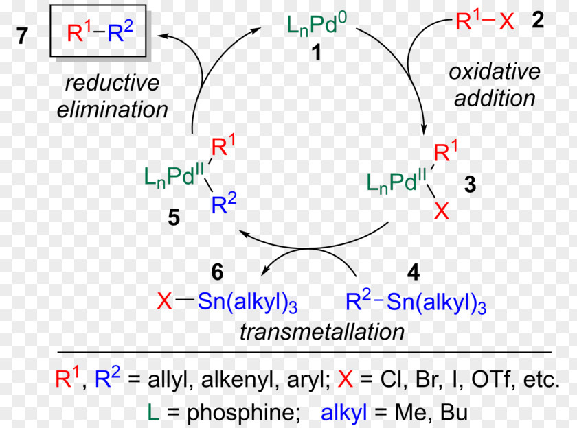 Stille Reaction Catalysis Catalytic Cycle Coupling Chemical PNG