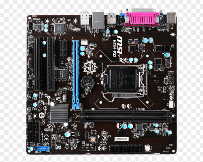 Computer Motherboard LGA 1150 MicroATX MSI H81M-P33 PNG