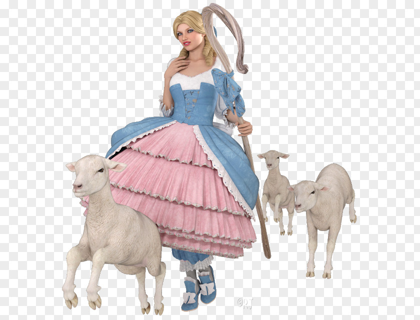 Vintage Little Bo Peep Goat Pet PNG