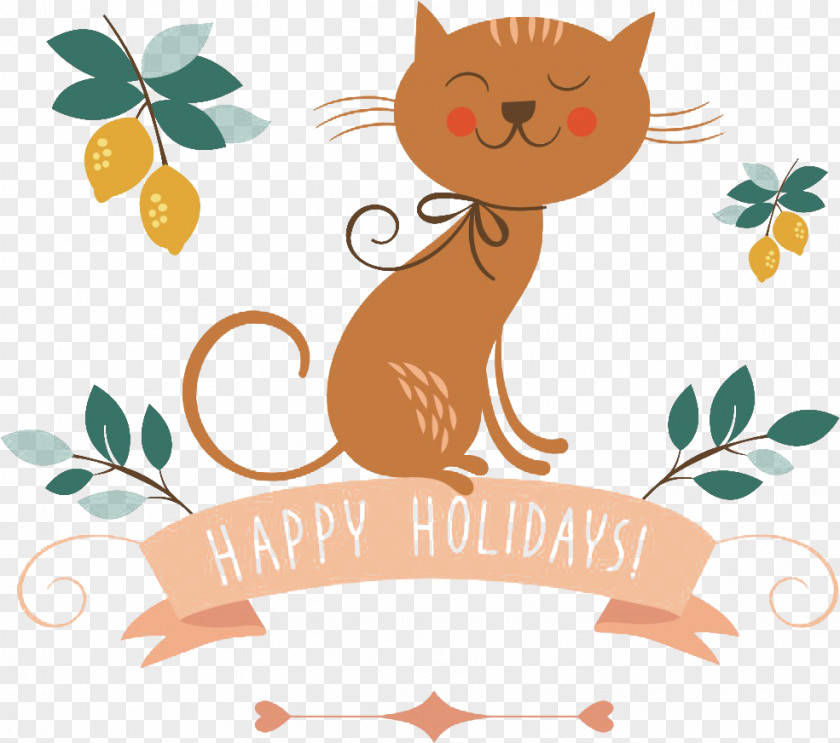 Happy Holidays Decorative Pattern Puppy Wedding Invitation Label Illustration PNG