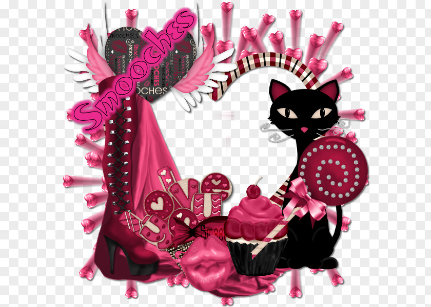 Love And Black Cat Illustration PNG