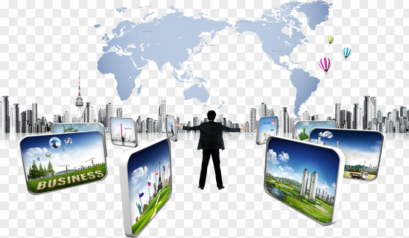 Business Technology And People Poster Fundal Template Display Device Architecture PNG