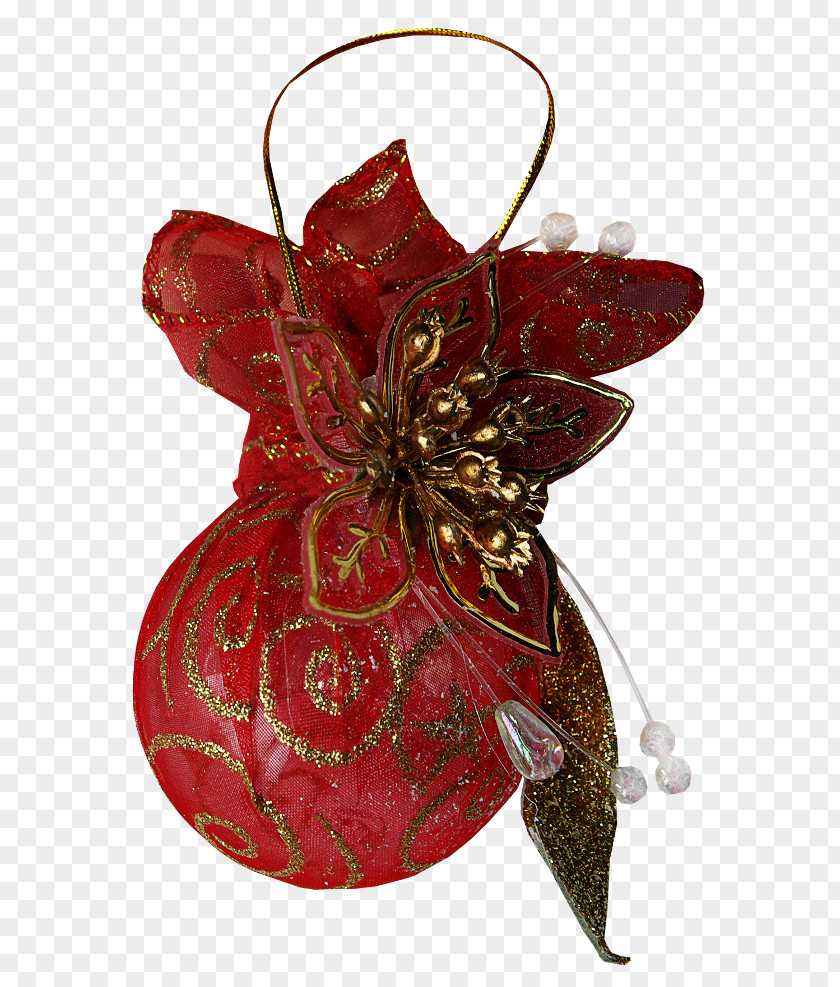 Christmas Ornament Pollinator Maroon PNG