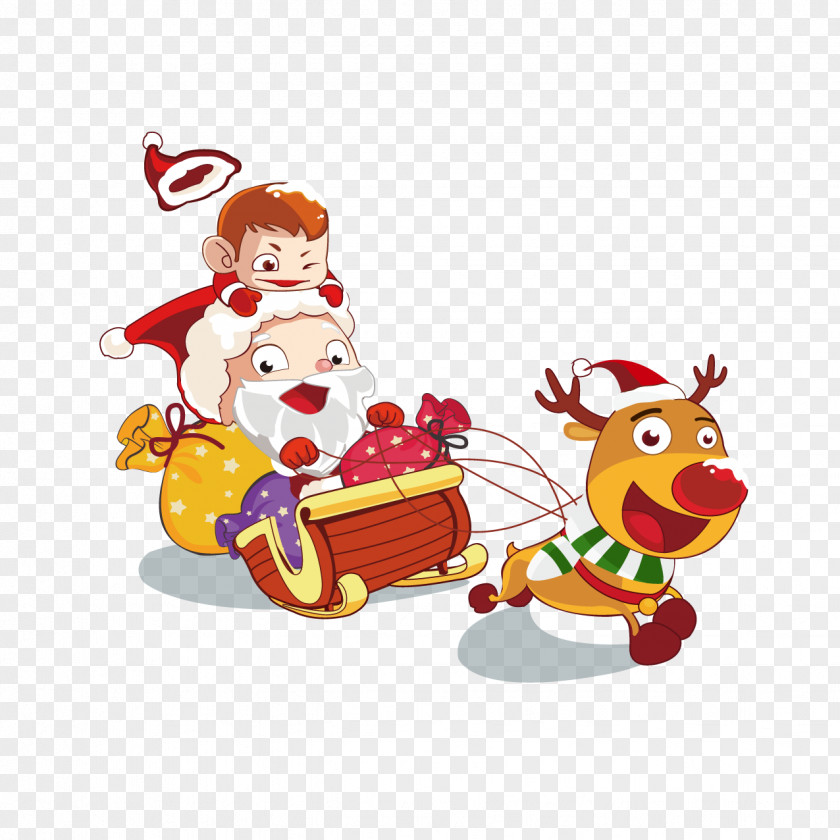 Creative Christmas Santa Claus Reindeer Ornament PNG