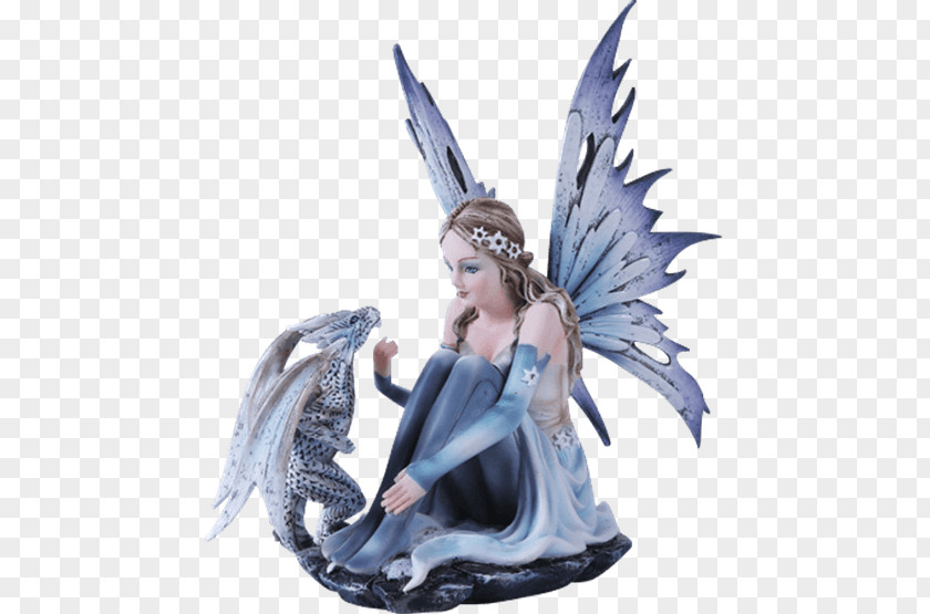 Fairy Winter Snowflake Dragon Figurine PNG