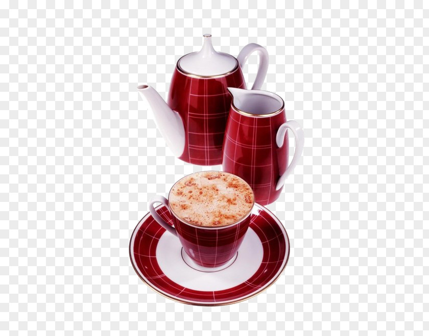 Red Tea Cup Coffee Cappuccino Espresso Wallpaper PNG