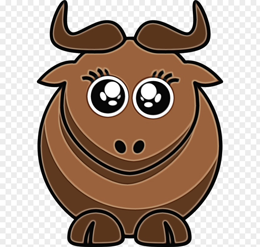 Yak Bull Cartoon Clip Art Bovine Brown Working Animal PNG