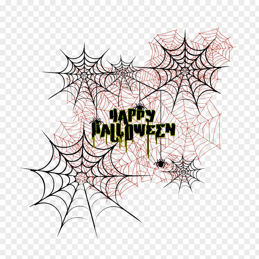 Halloween Spider Web Graphic Design PNG