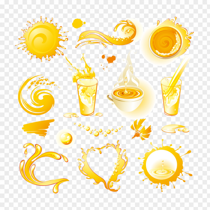 Yellow Creative Juices Orange Juice Soft Drink Splash PNG