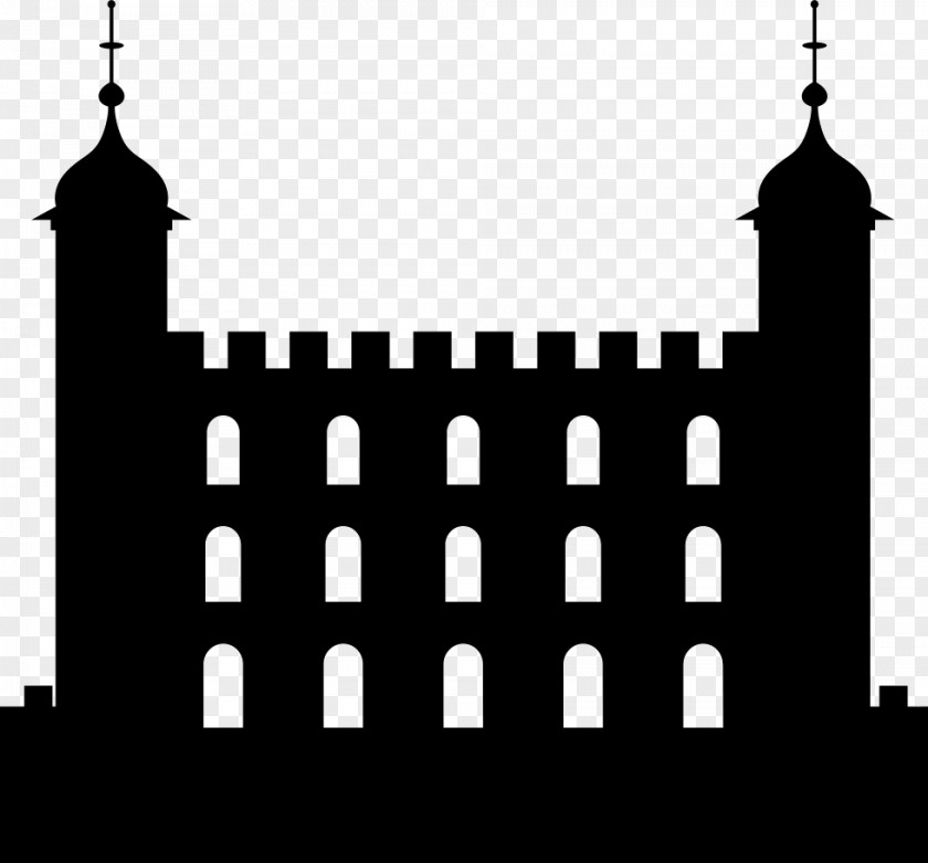 Building Tower Of London Black And White Facade PNG