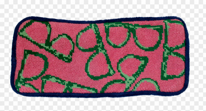 Glasses Case Coin Purse Green Textile Magenta PNG