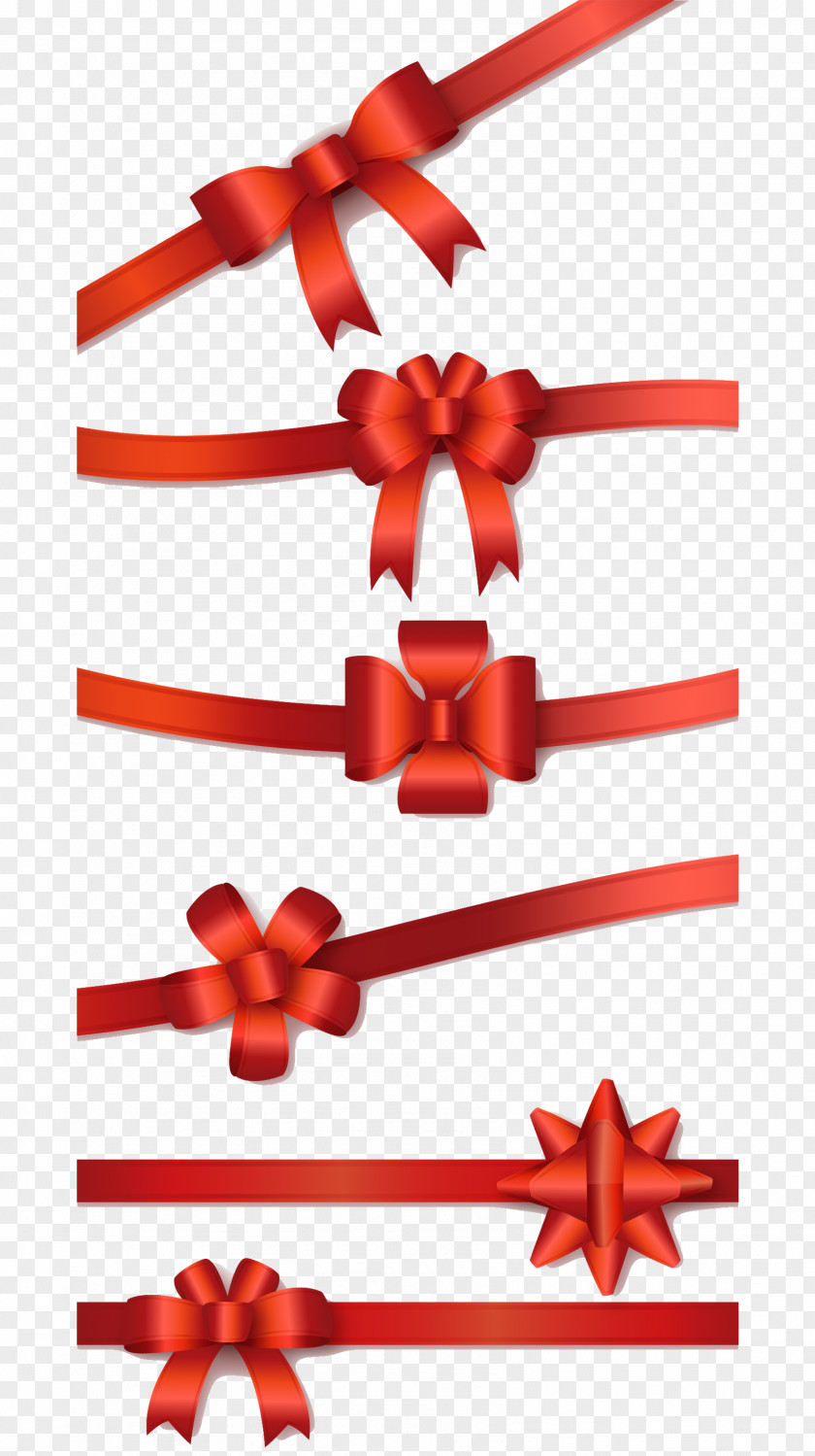 6 Red Ribbon Bow Vector Euclidean Download PNG