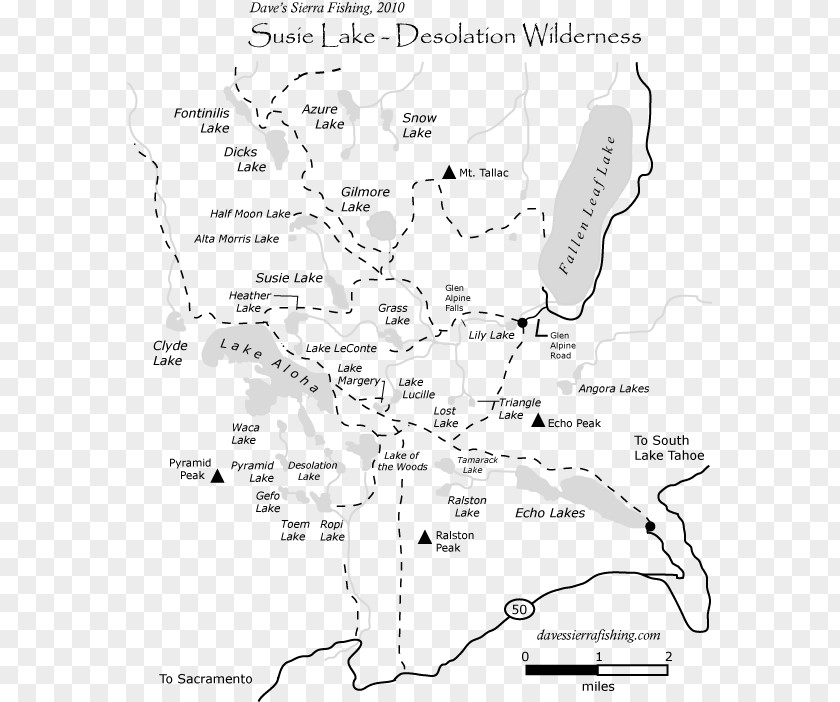 Map Desolation Wilderness Fallen Leaf Lake South Tahoe Gilmore PNG