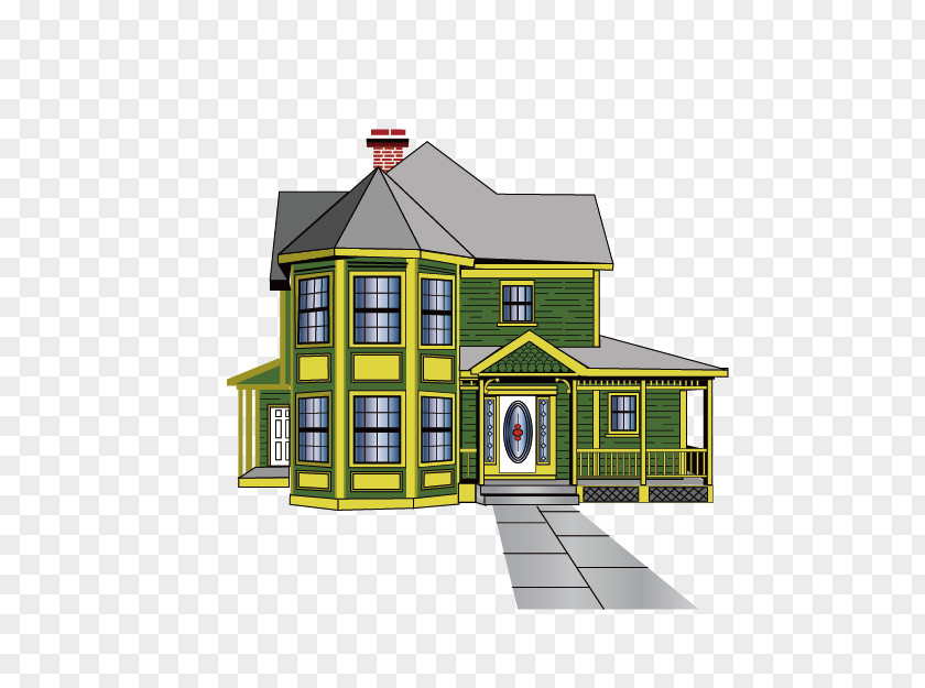 Cartoon Castle Villa House Clip Art PNG