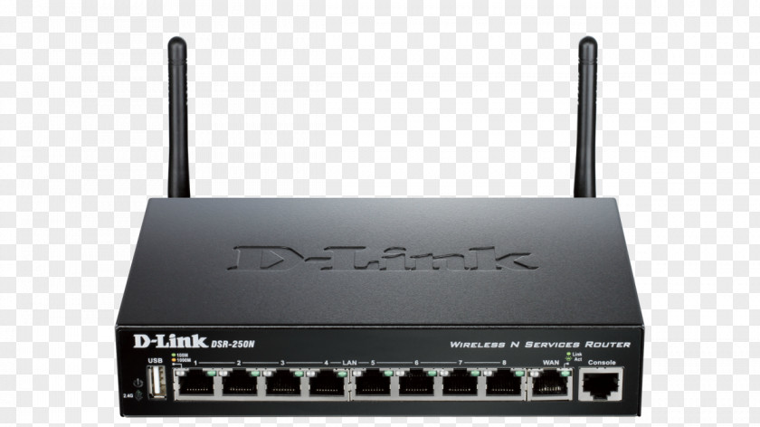 Router Gigabit Ethernet Virtual Private Network IEEE 802.11n-2009 D-Link DSR-250N PNG