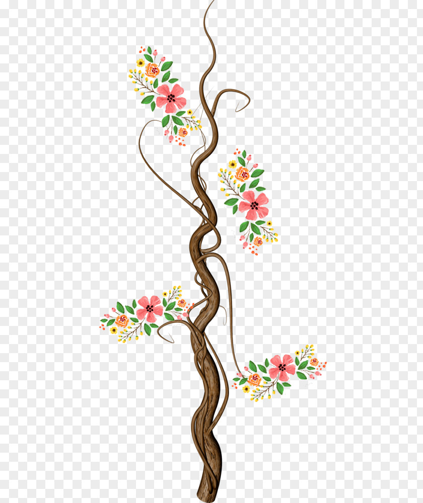 Color Tree Floral Design Drawing PNG