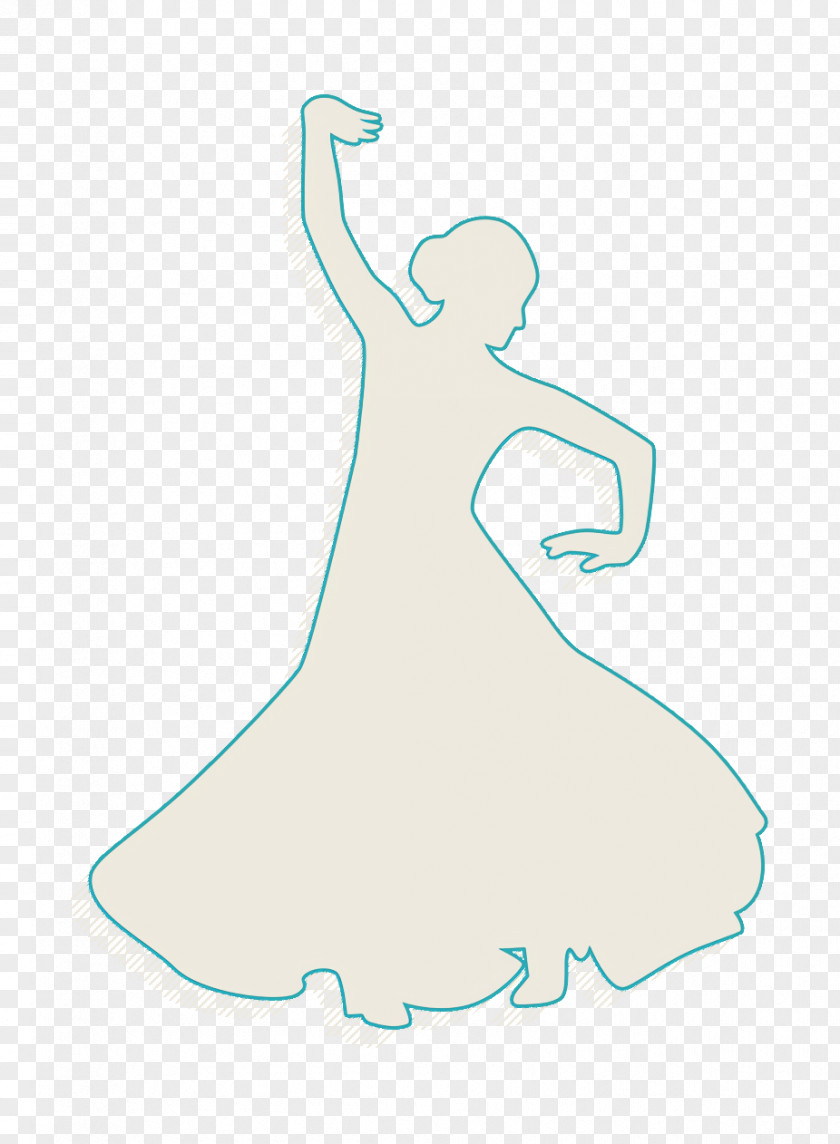 Woman Icon Flamenco Female Dancer Silhouette With Raised Right Arm Dance PNG