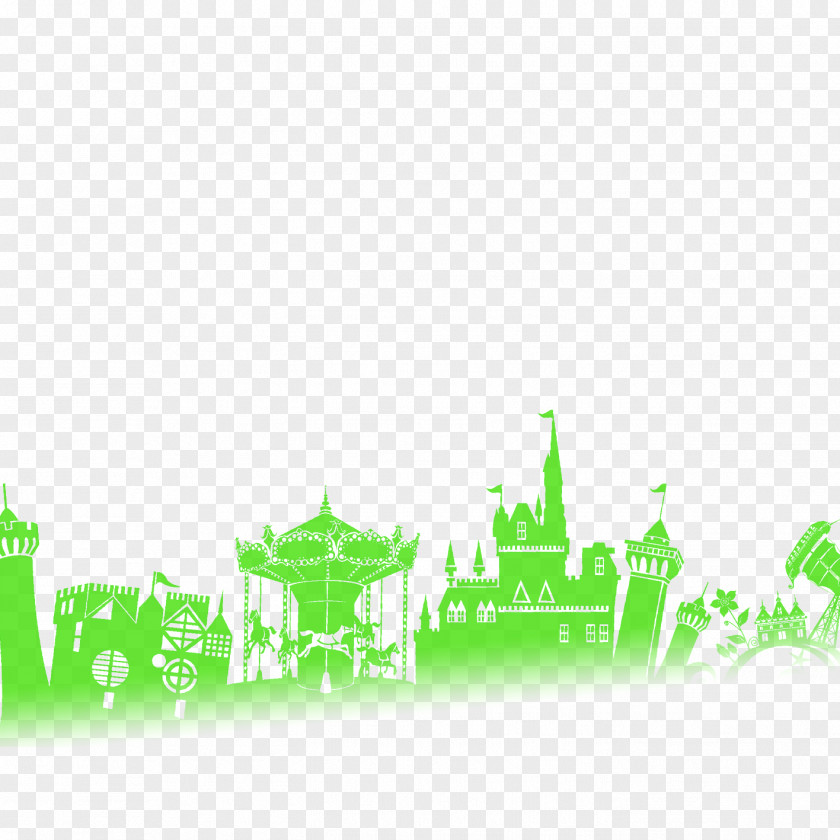 Green Border City Adobe Illustrator PNG