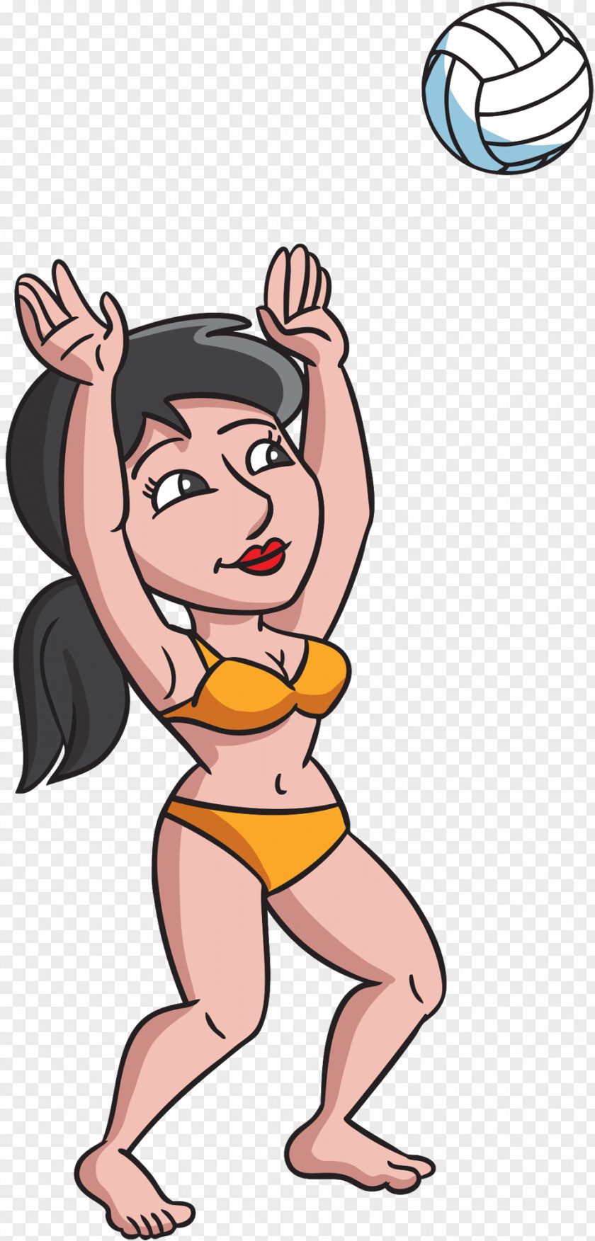 Volleyball Cartoon Woman Clip Art PNG