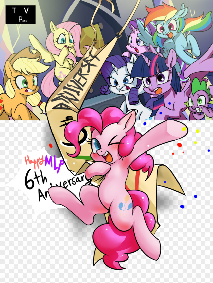 6th Anniversary Twilight Sparkle Pony Applejack Pinkie Pie Rarity PNG