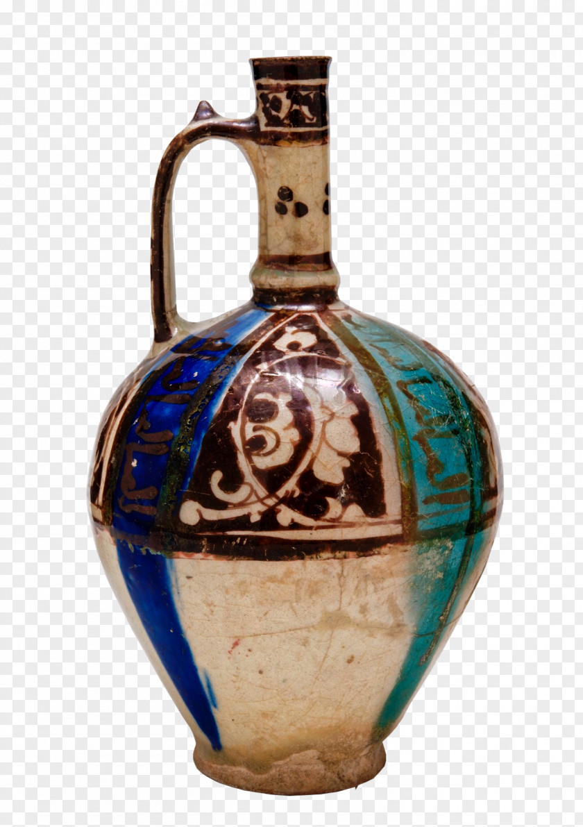 Antique Ceramic Bottle Vase Iran PNG