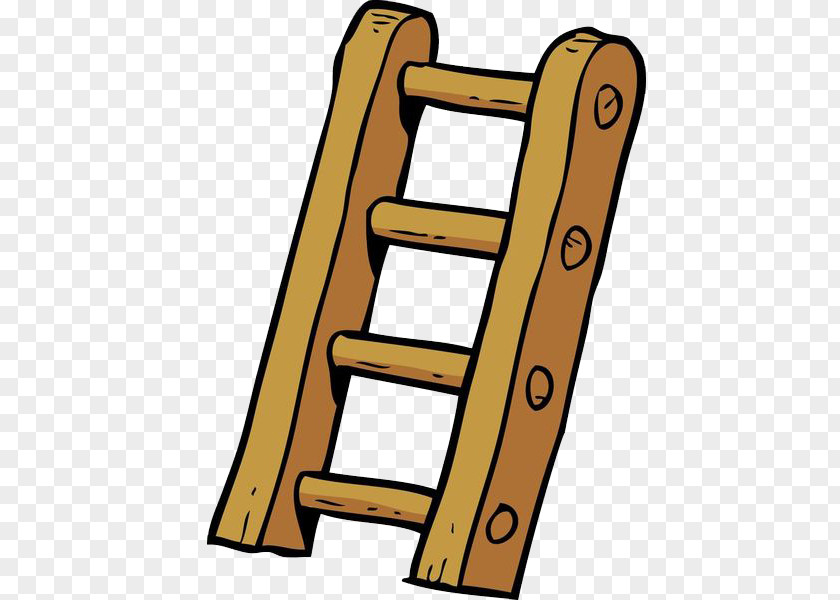 Cartoon Wooden Ladder Illustration PNG