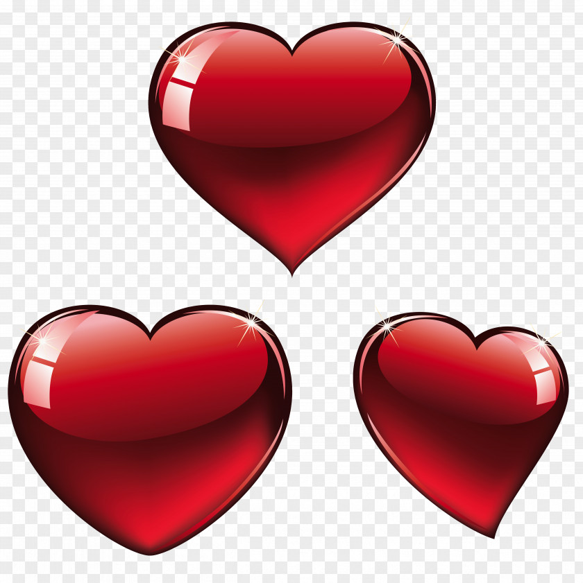 Red Hearts Clipart PNG