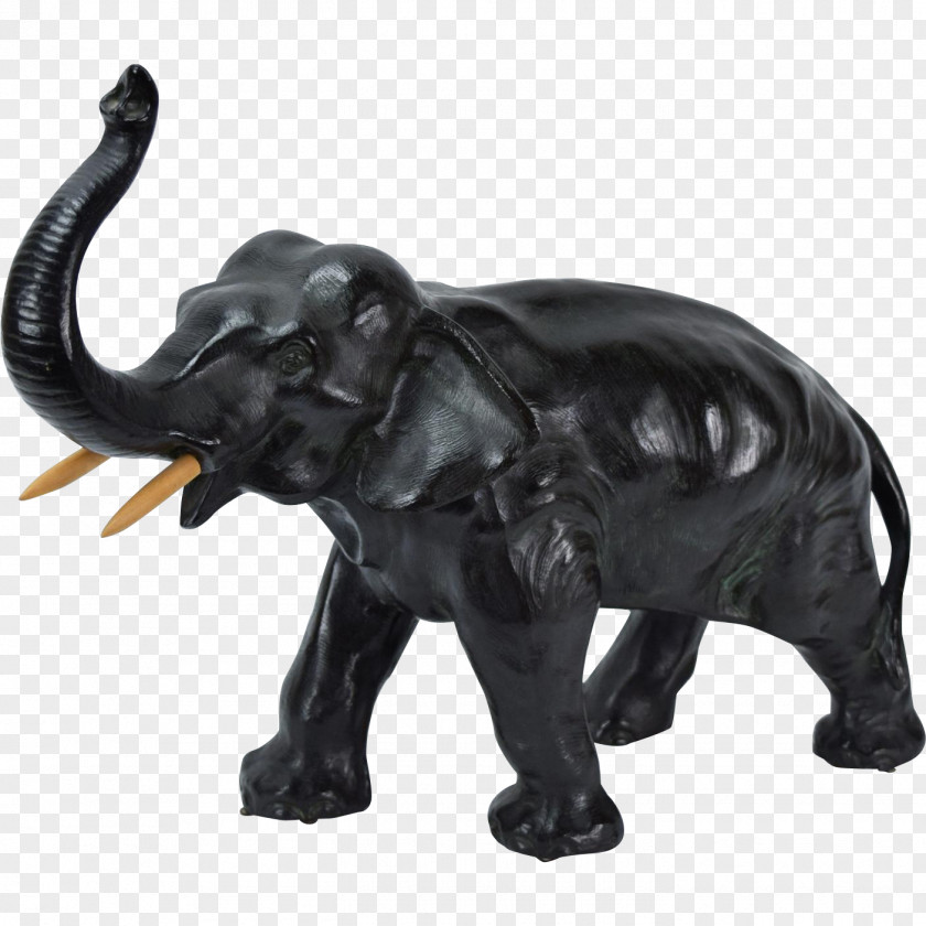 Sculpture Indian Elephant African Spelter PNG