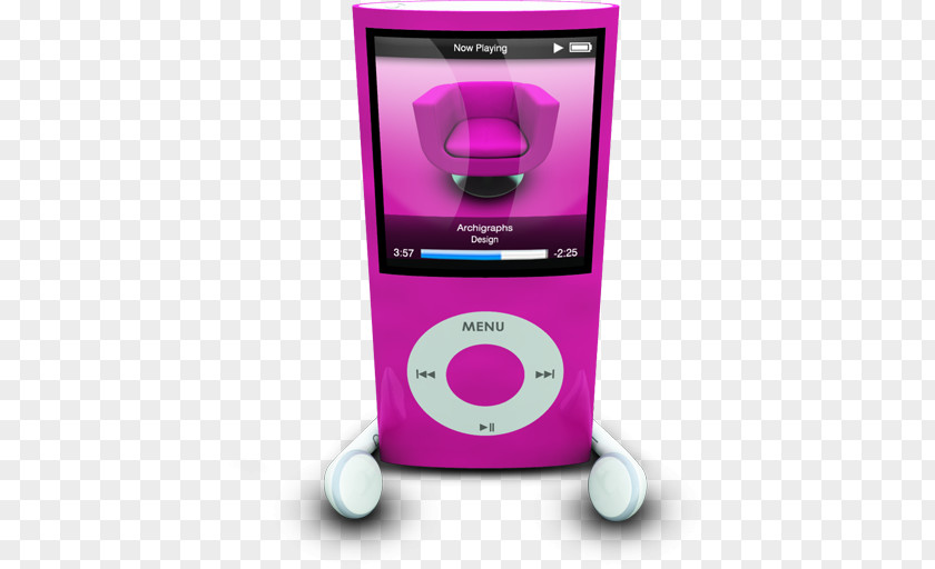 IPodPhonesPink Gadget Purple Ipod Multimedia PNG