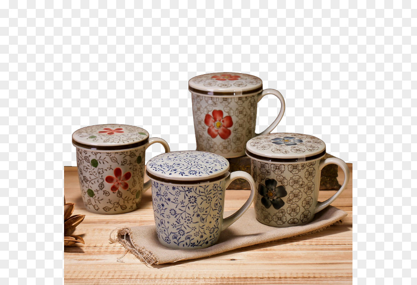 Mug With Lid Tea Coffee Cup Ceramic PNG