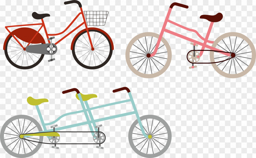 Three Flat Bicycle Vector Pedal Road Wheel PNG