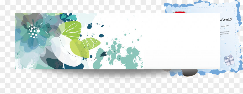 Watercolor Christmas Signboard Banner Flower Stock Illustration Euclidean Vector PNG
