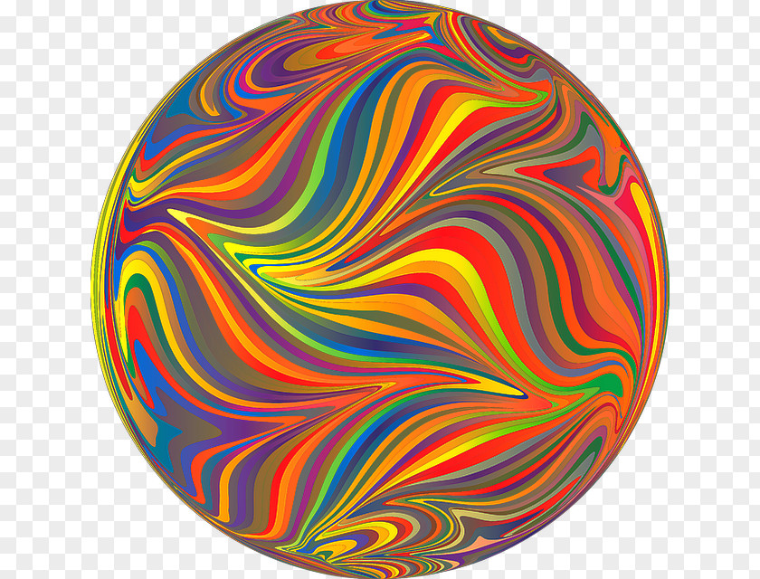 Rainbow Psychedelia Distortion Circle PNG